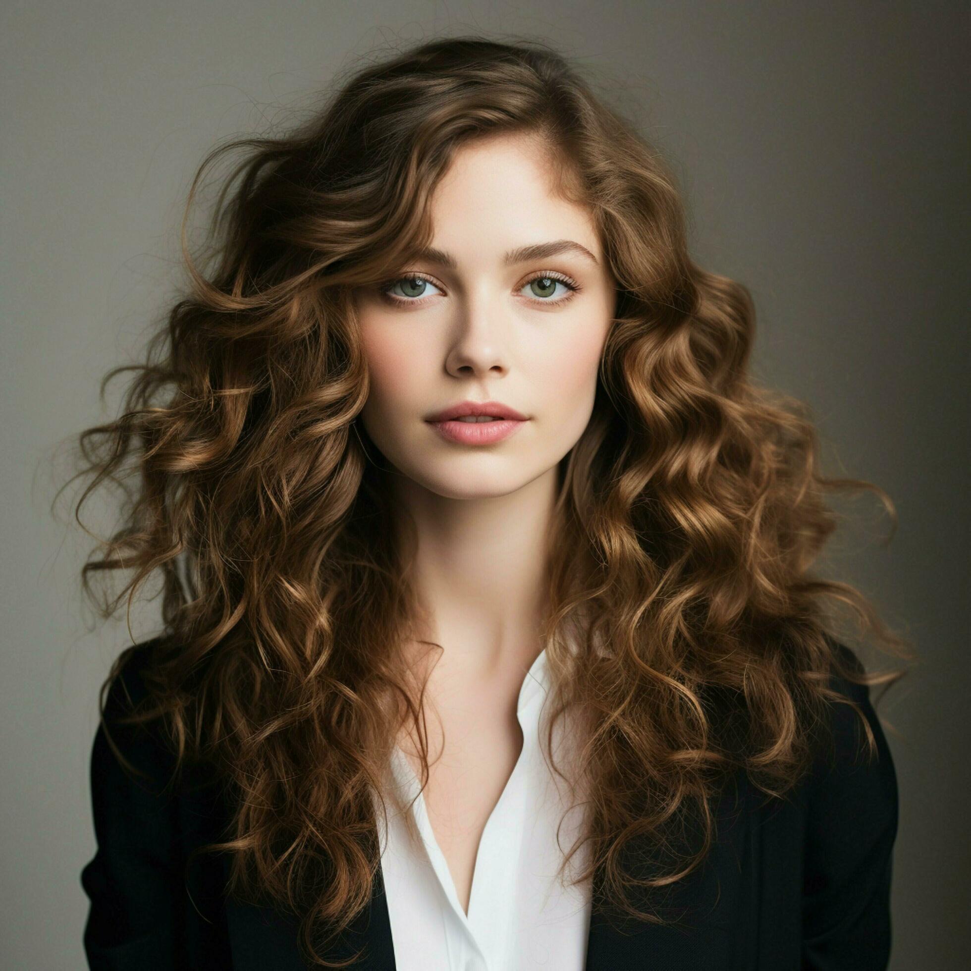 Loose and natural curls with a side parting 30701535 Stock Photo at Vecteezy