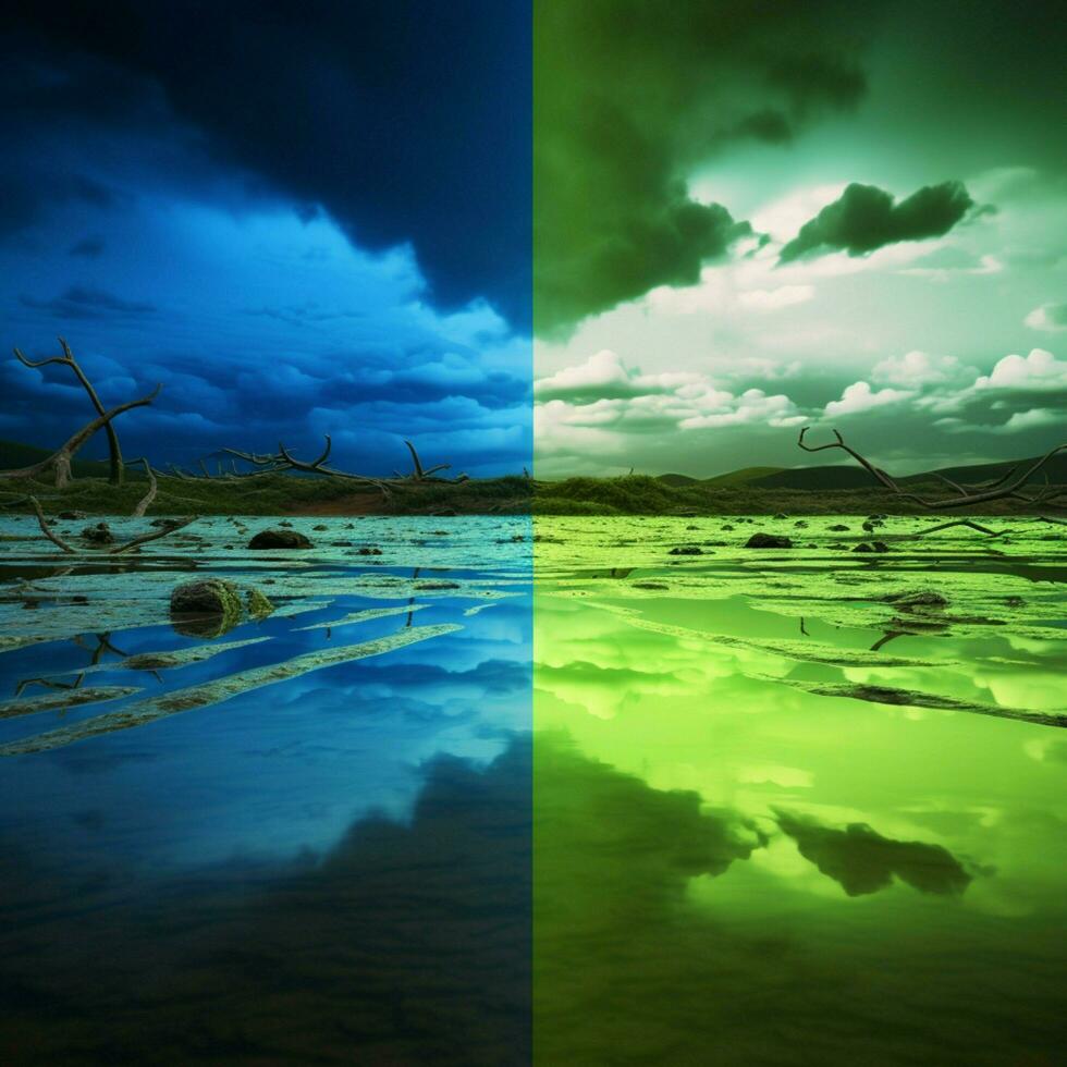 aceituna verde vs eléctrico azul alto calidad foto