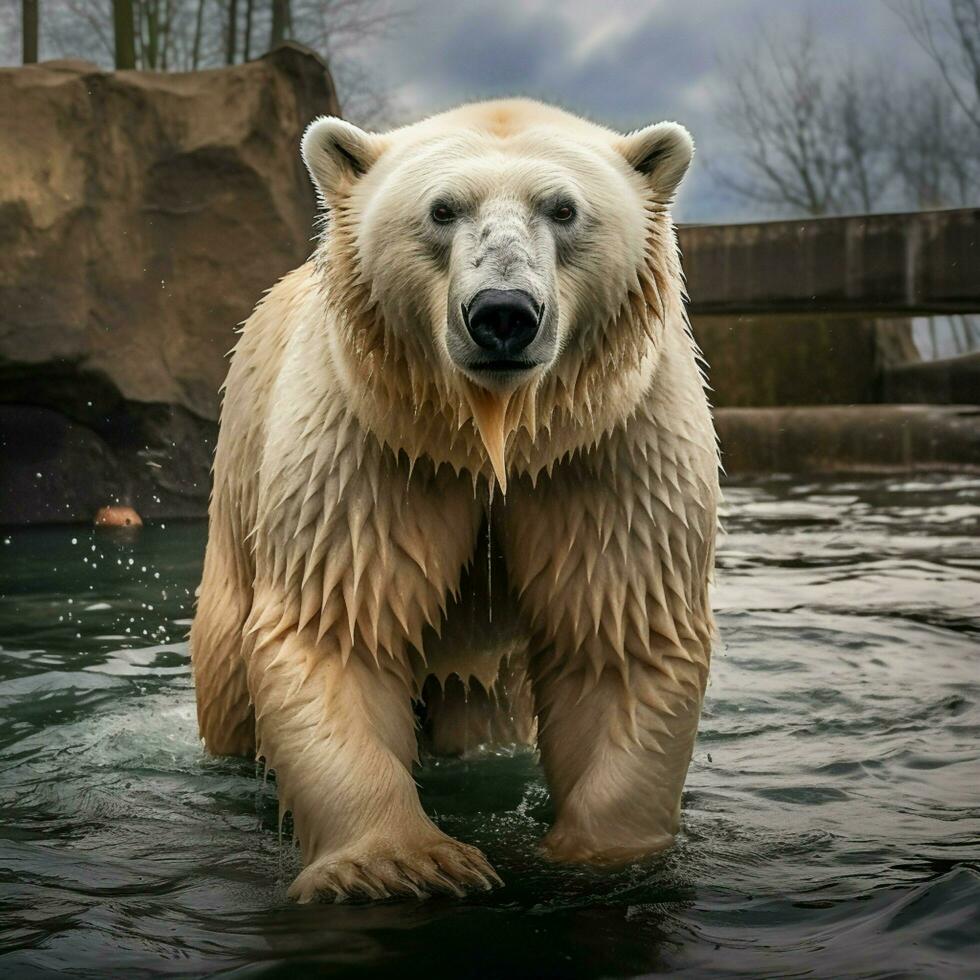 Polar bear wild life photography hdr 4k photo