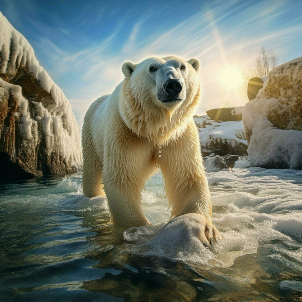 Polar bear wild life photography hdr 4k photo