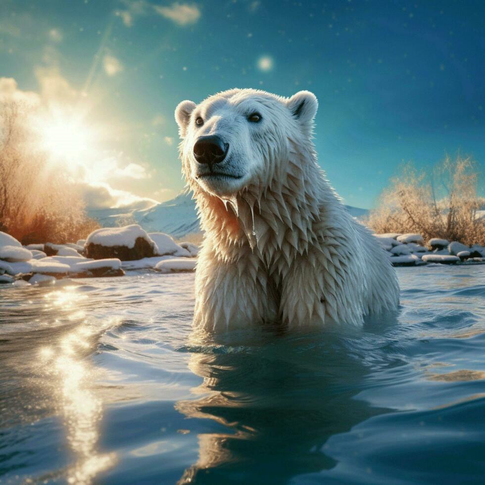 polar oso salvaje vida fotografía hdr 4k foto