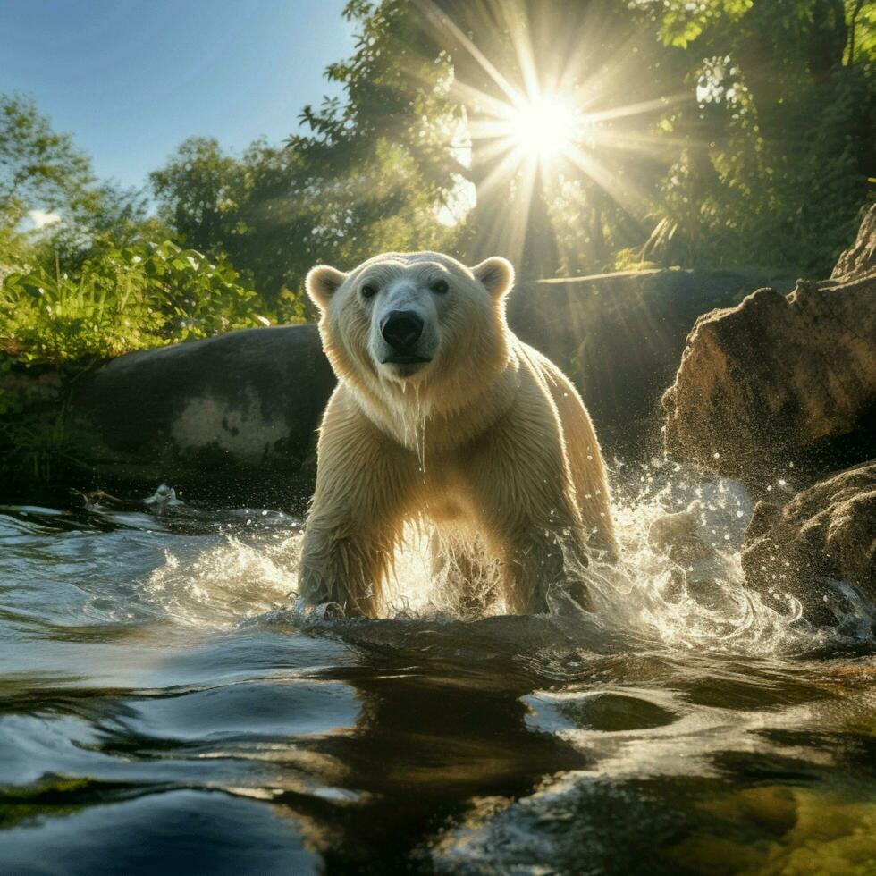 Polar bear wild life photography hdr 4k photo