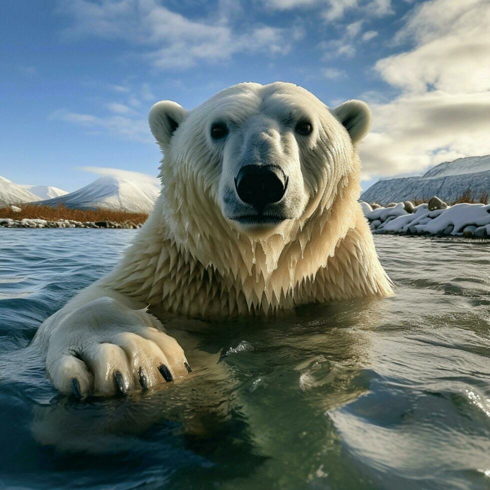 Polar bear wild life photography hdr 4k photo