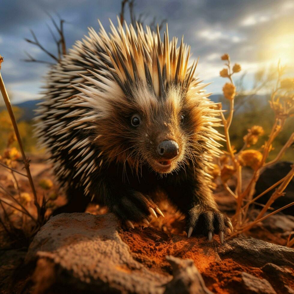 Porcupin wild life photography hdr 4k photo