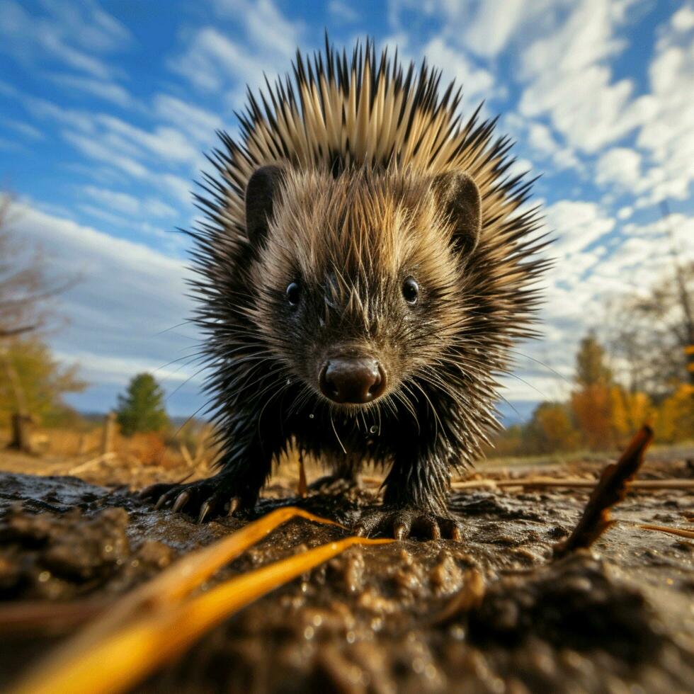 Porcupin wild life photography hdr 4k photo