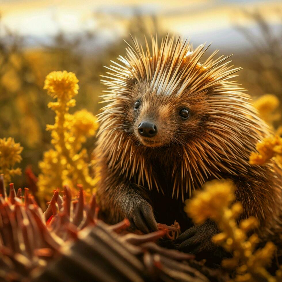Porcupin wild life photography hdr 4k photo