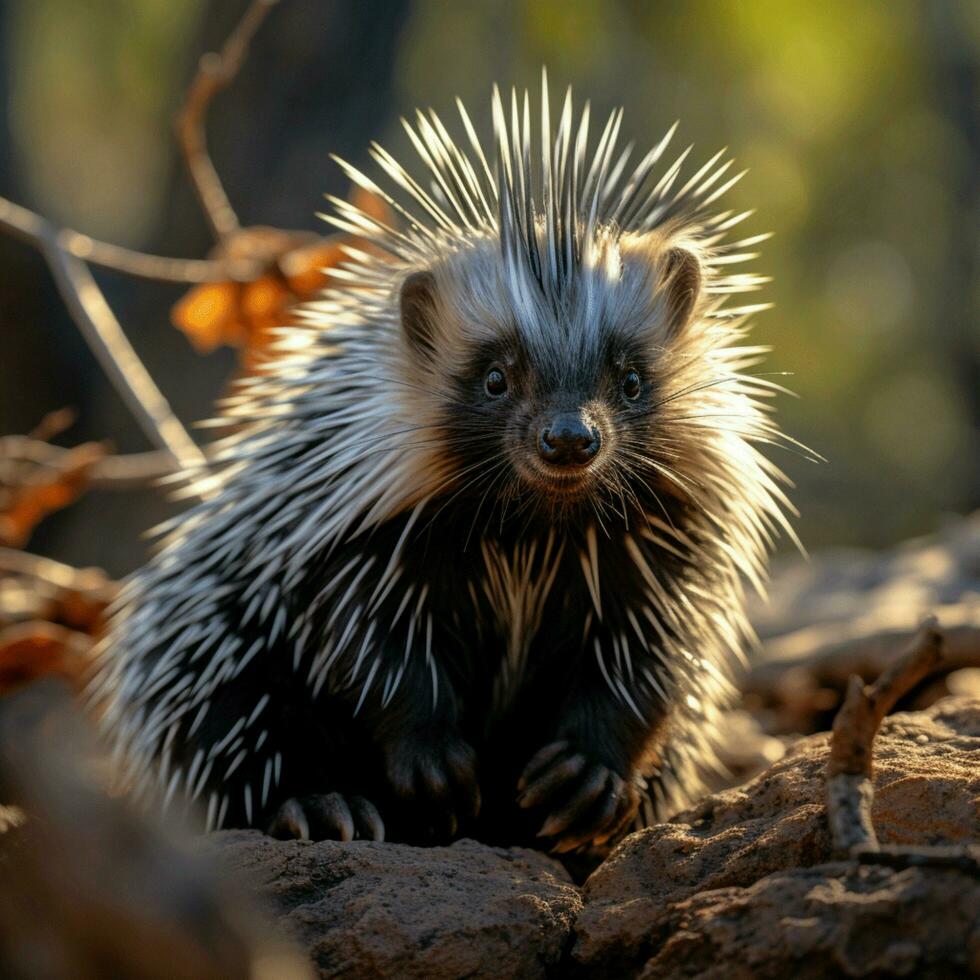 Porcupin wild life photography hdr 4k photo
