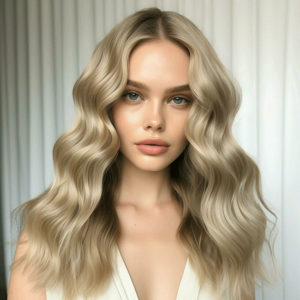 Soft waves with a middle parting photo