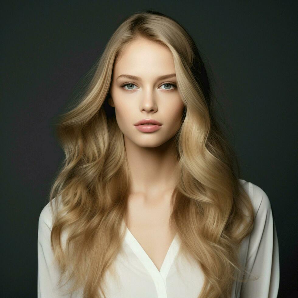 Soft waves with a middle parting photo