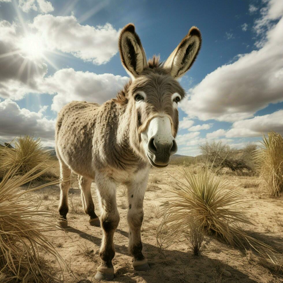 photo of Donkey full shot high quality hdr 16k ultra hd