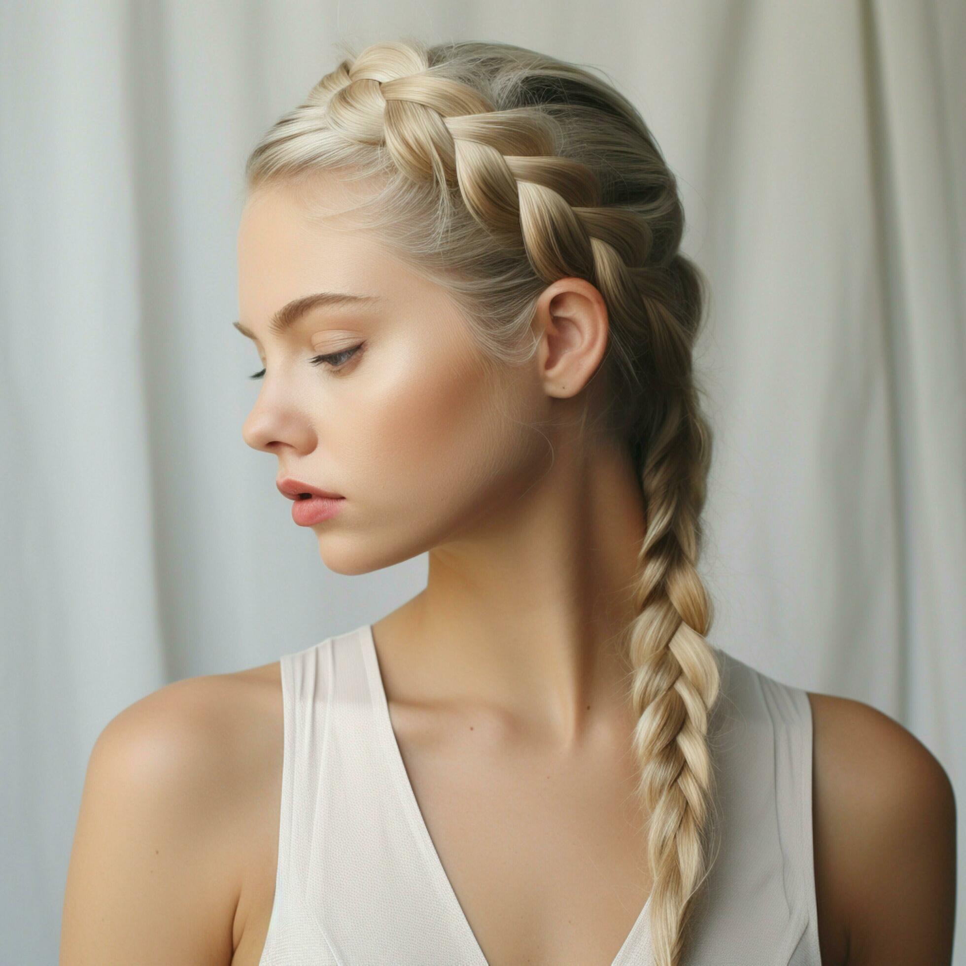 photo of French Braid Ponytail 30703939 Stock Photo at Vecteezy