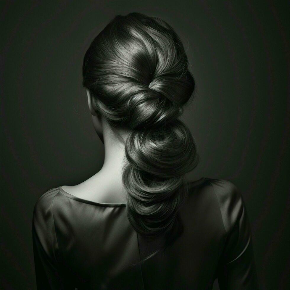 woman hair style from back side photo