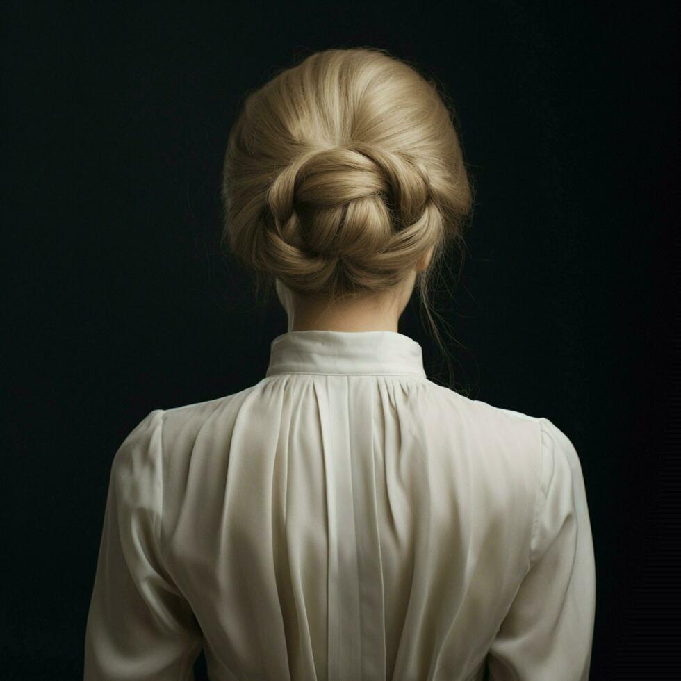 woman hair style from back side photo