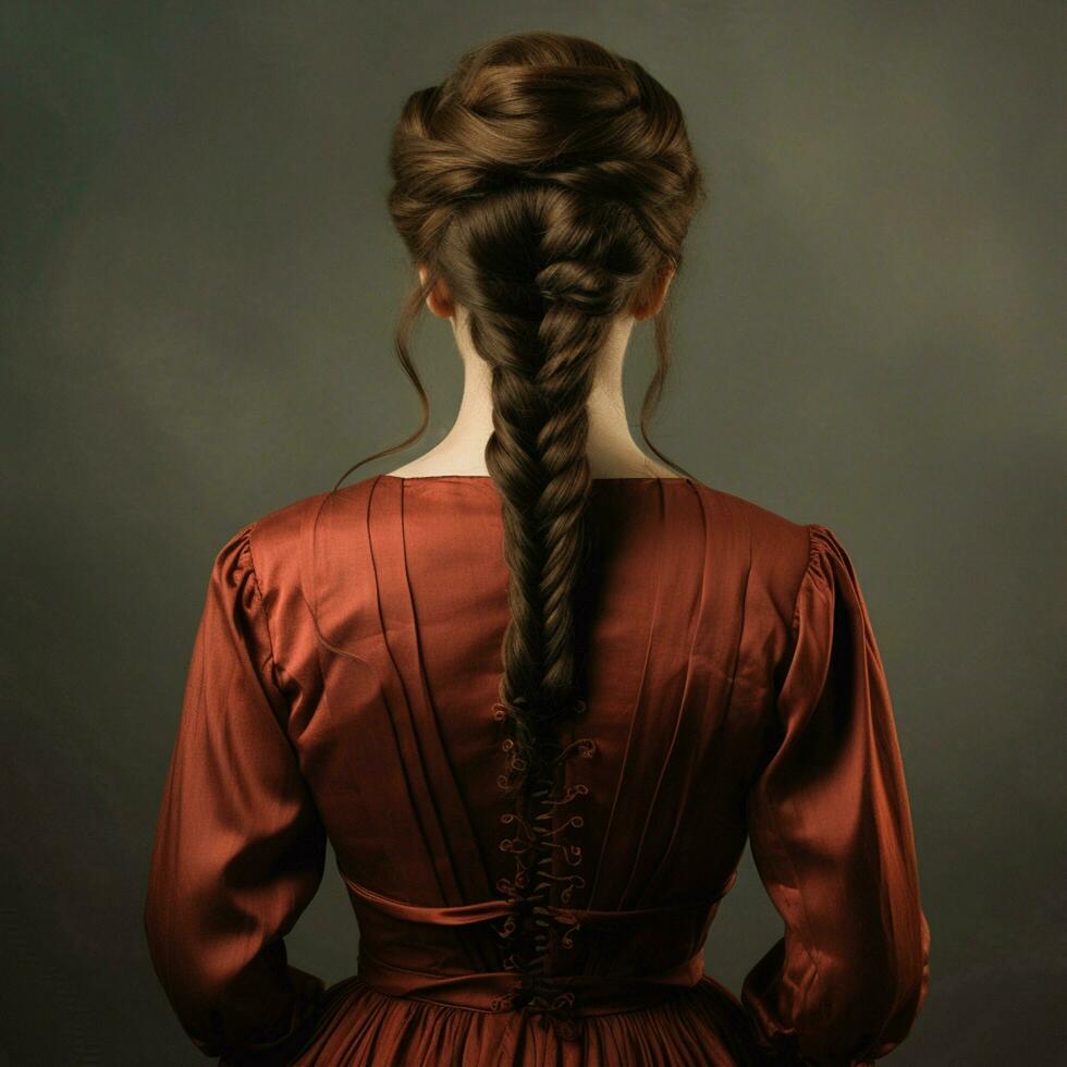 woman hair style from back side photo