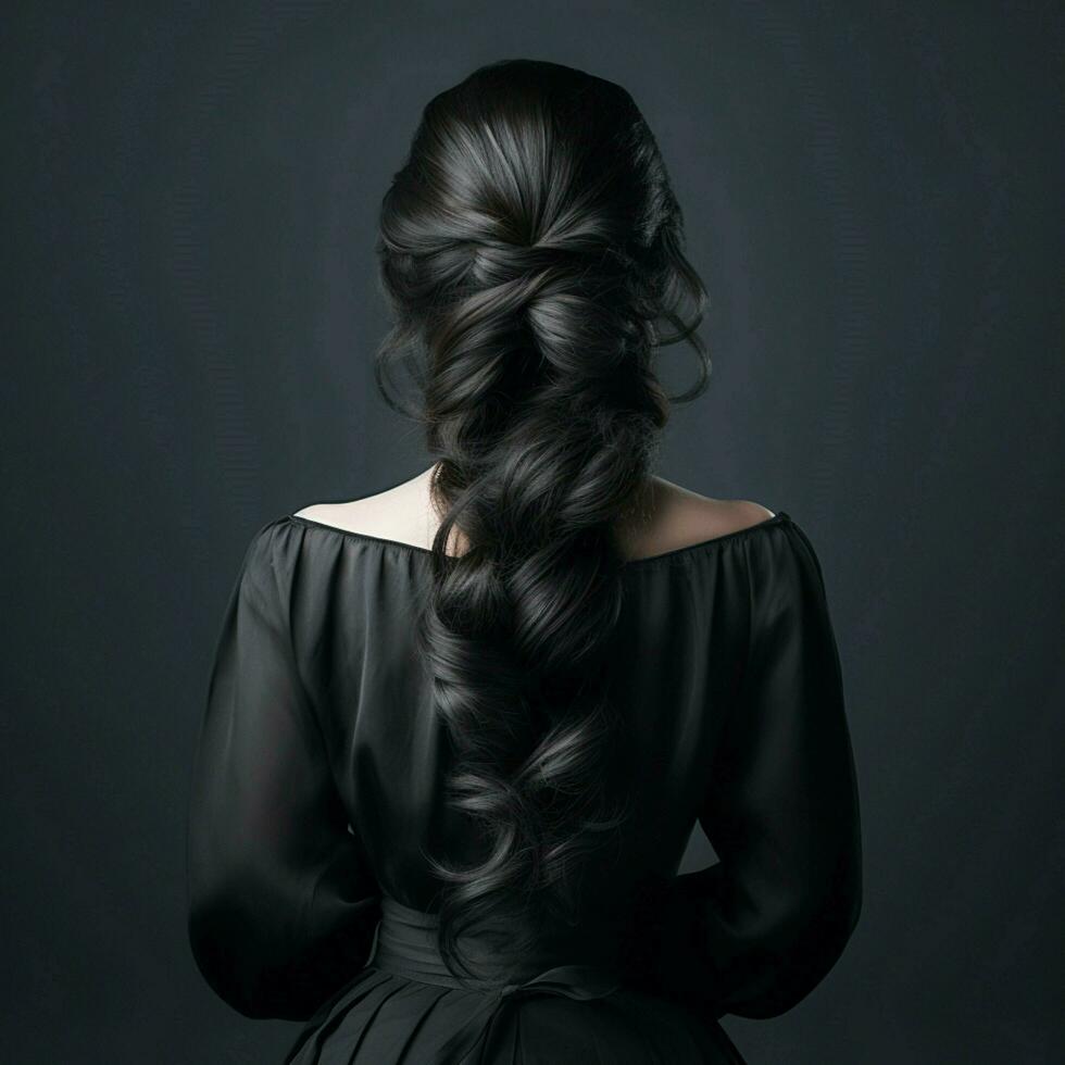 woman hair style from back side photo