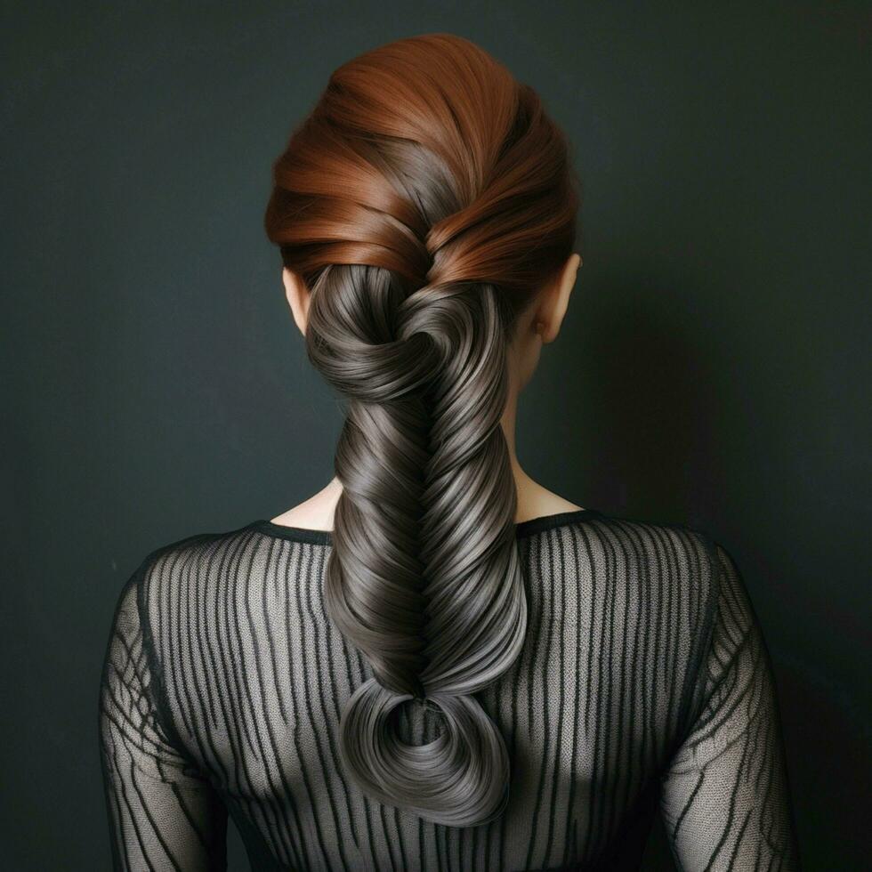 woman hair style from back side photo