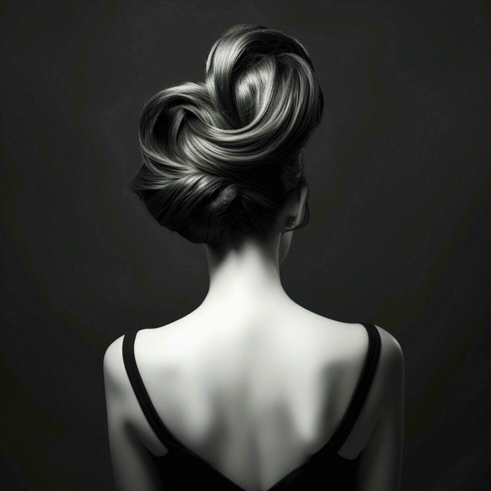 woman hair style from back side photo