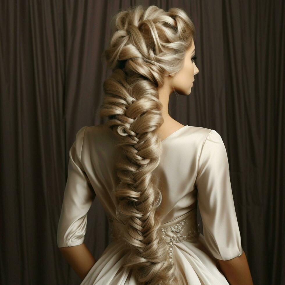 woman hair style from back side photo
