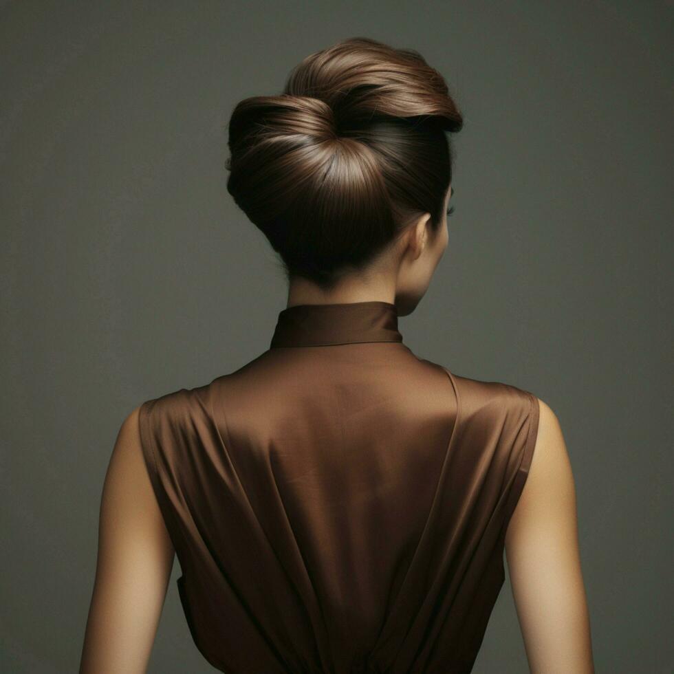 woman hair style from back side photo