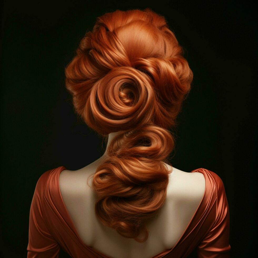 woman hair style from back side photo