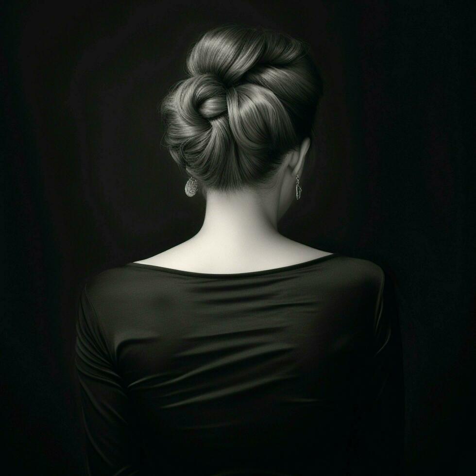 woman hair style from back side photo