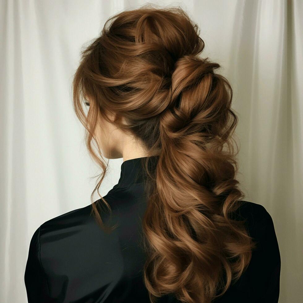 woman hair style from back side photo