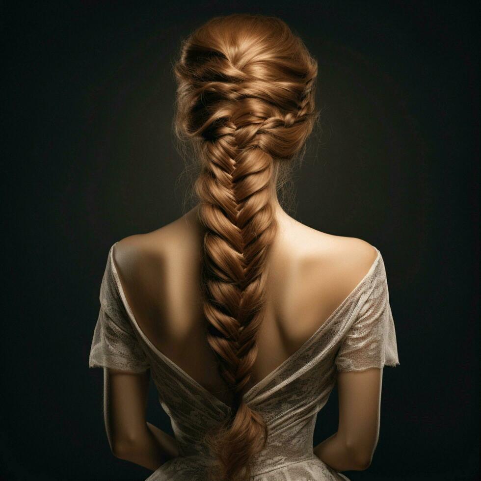 woman hair style from back side photo