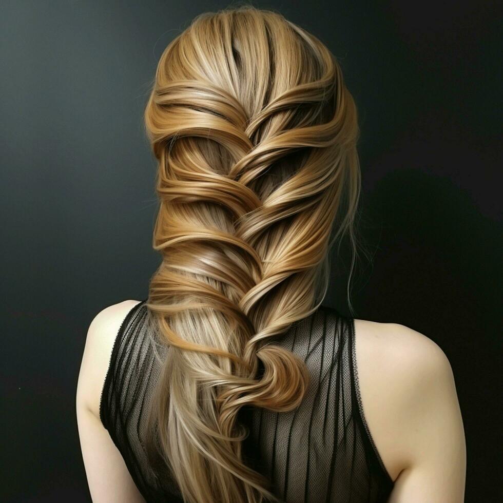 woman hair style from back side photo