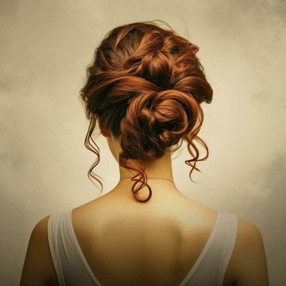 woman hair style from back side photo