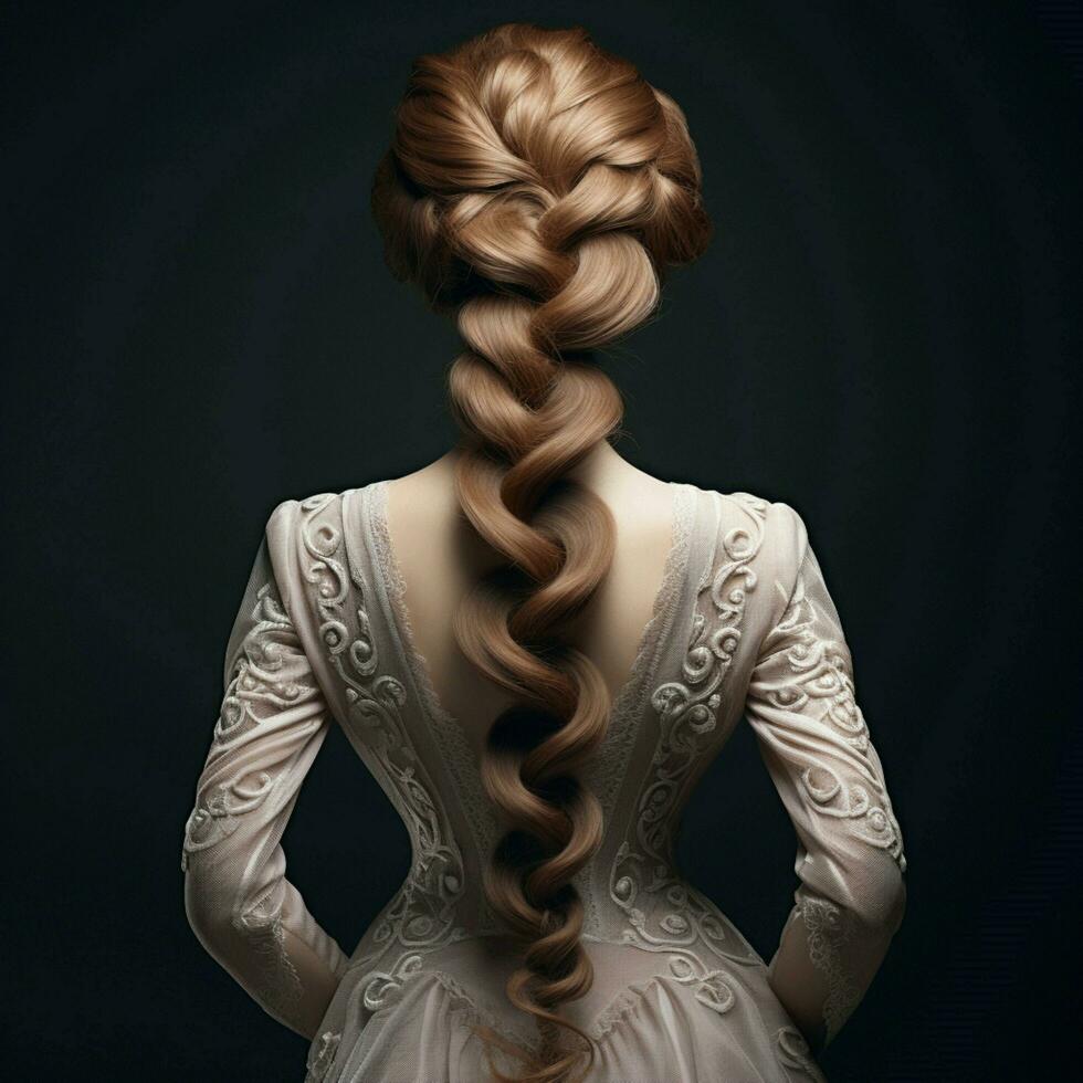 woman hair style from back side photo