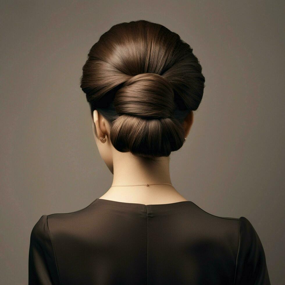 woman hair style from back side photo