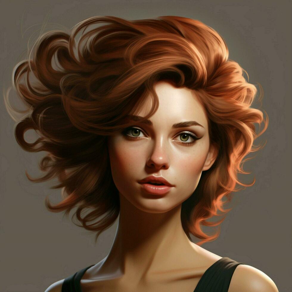 woman hair style realistic photo