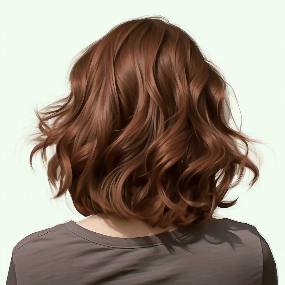 woman hair style realistic from backside veiw photo