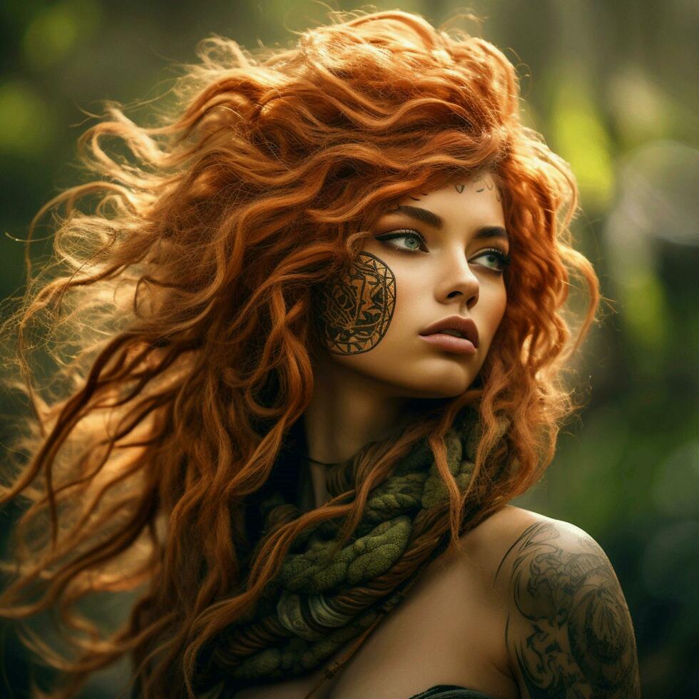 mujer pelo estilo salvaje vida fotografía hdr 4k foto