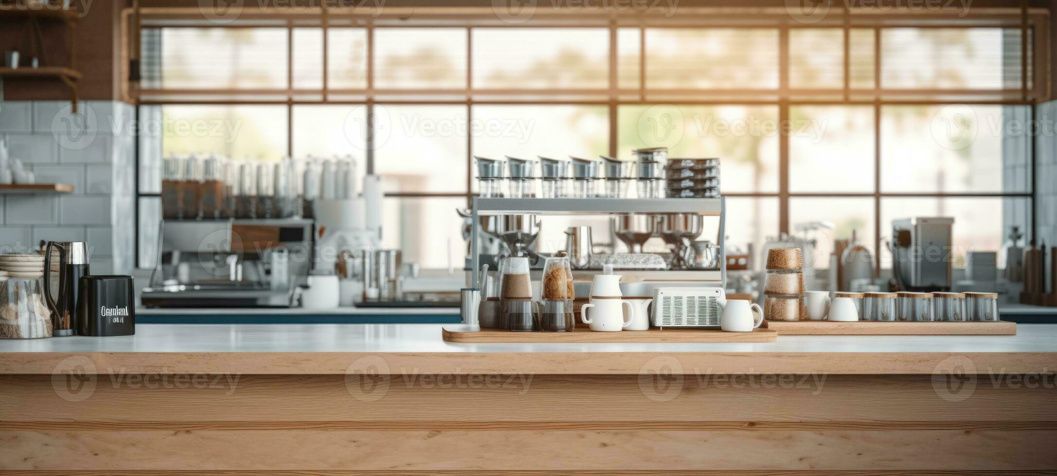 wood cafe coffee shop restaurant, AI Generative photo