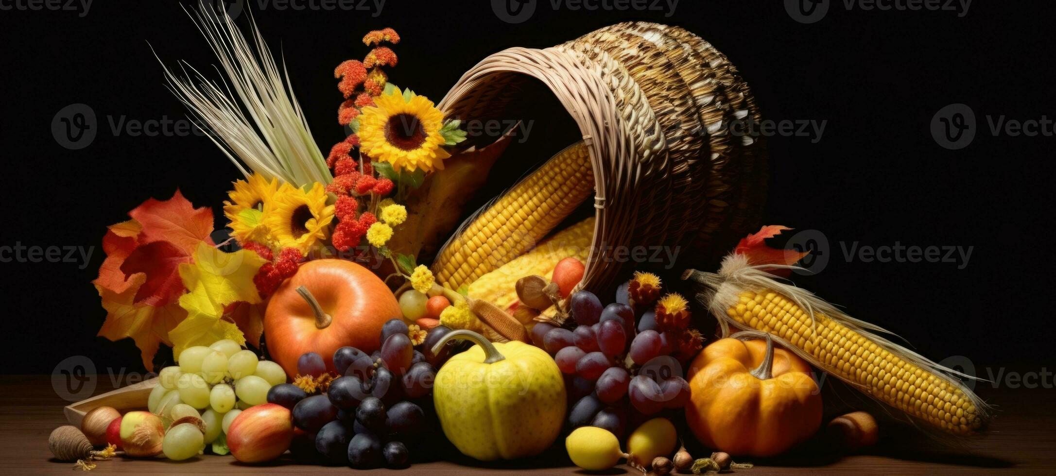 cornucopia, thanksgiving harvest halloween autumn fall, AI Generative photo