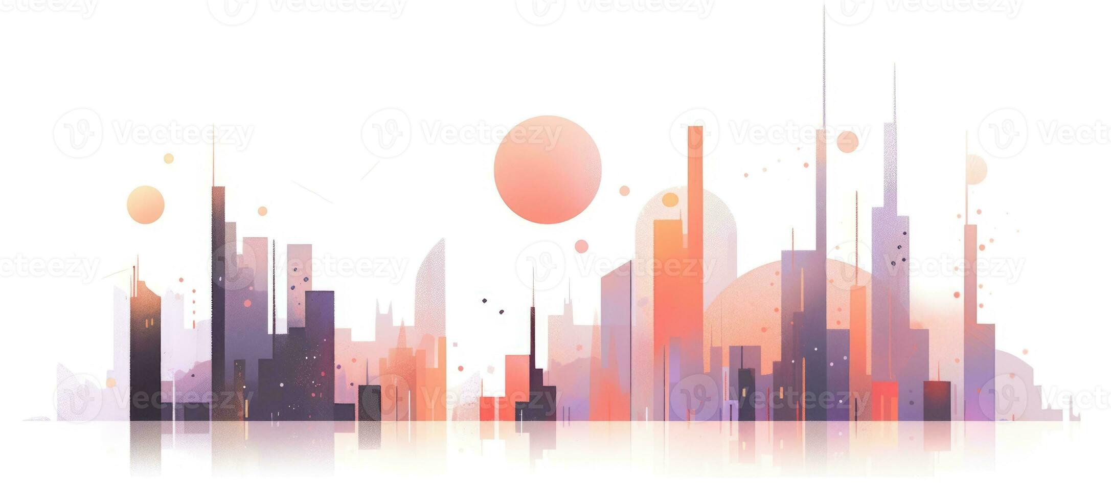 city cityscape urban buildings illustration design, ai photo