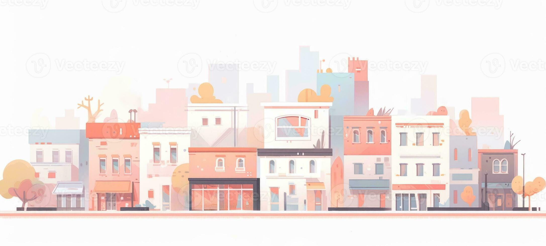 city cityscape urban buildings illustration design, ai photo