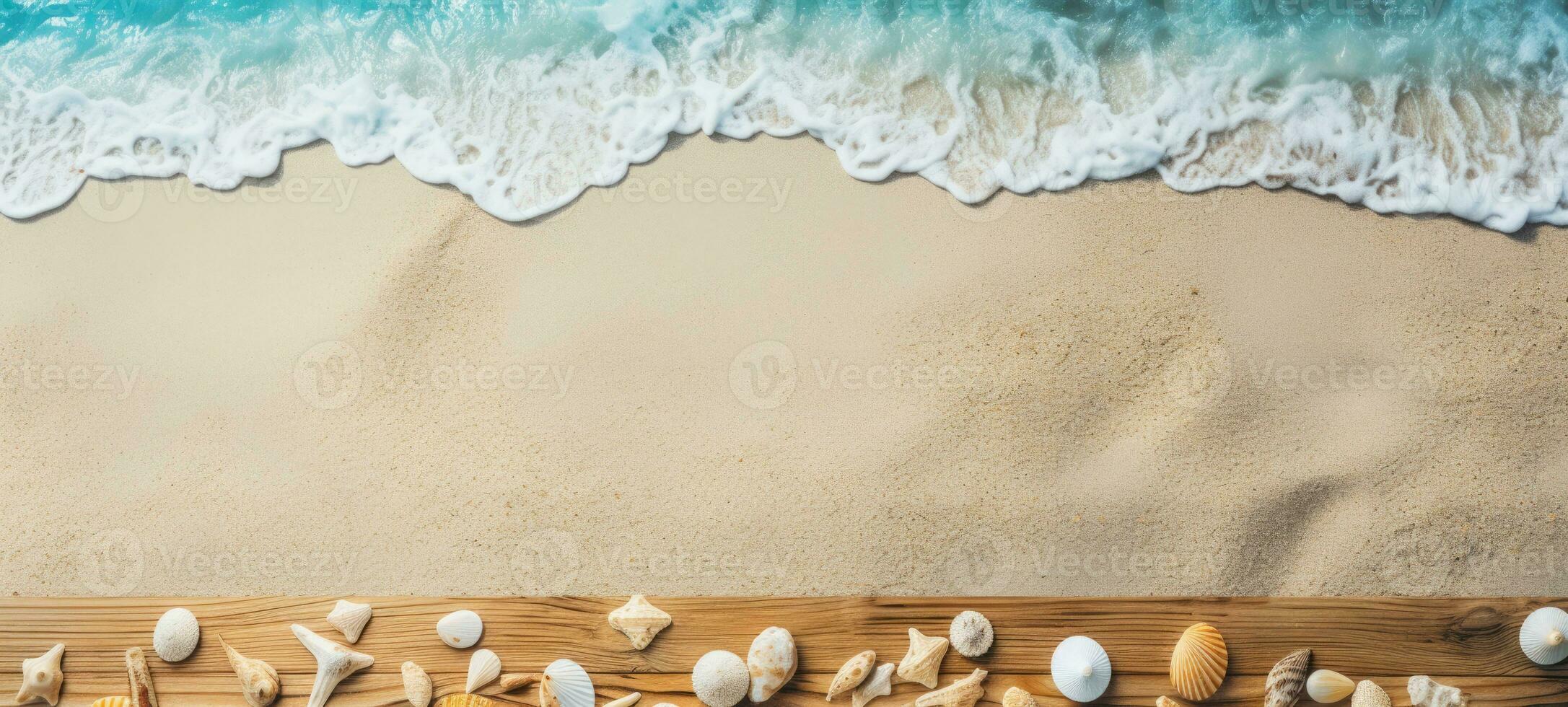 seashells on the beach sea sand summer, ai photo