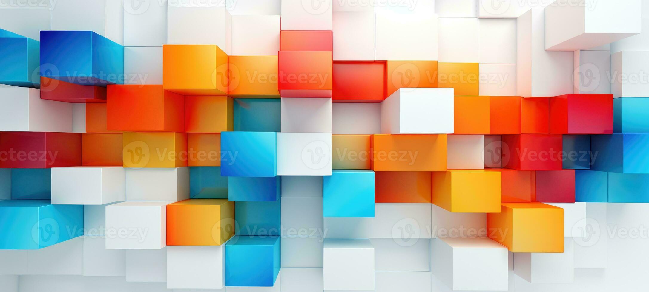 abstract colorful shapes geometric digital background, ai photo