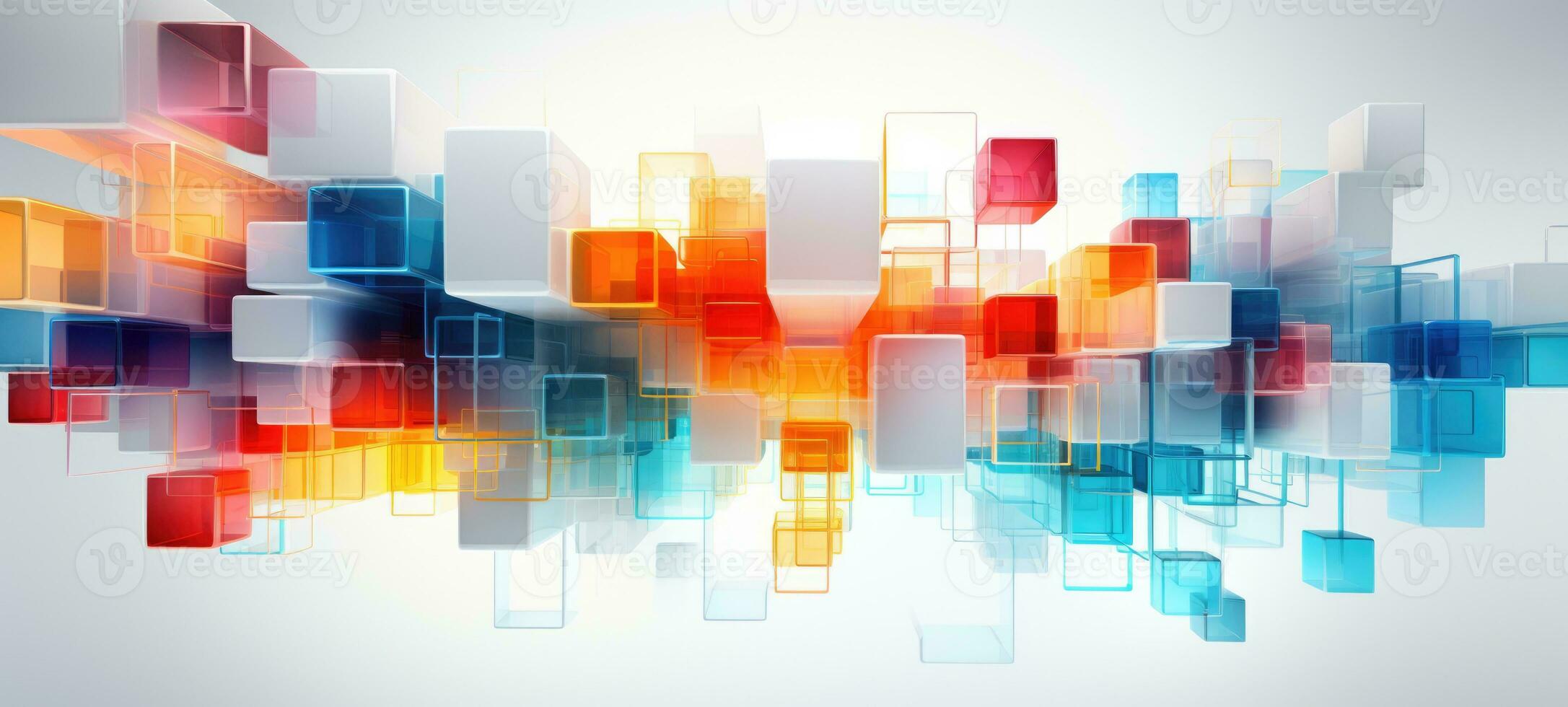 abstract colorful shapes geometric digital background, ai photo