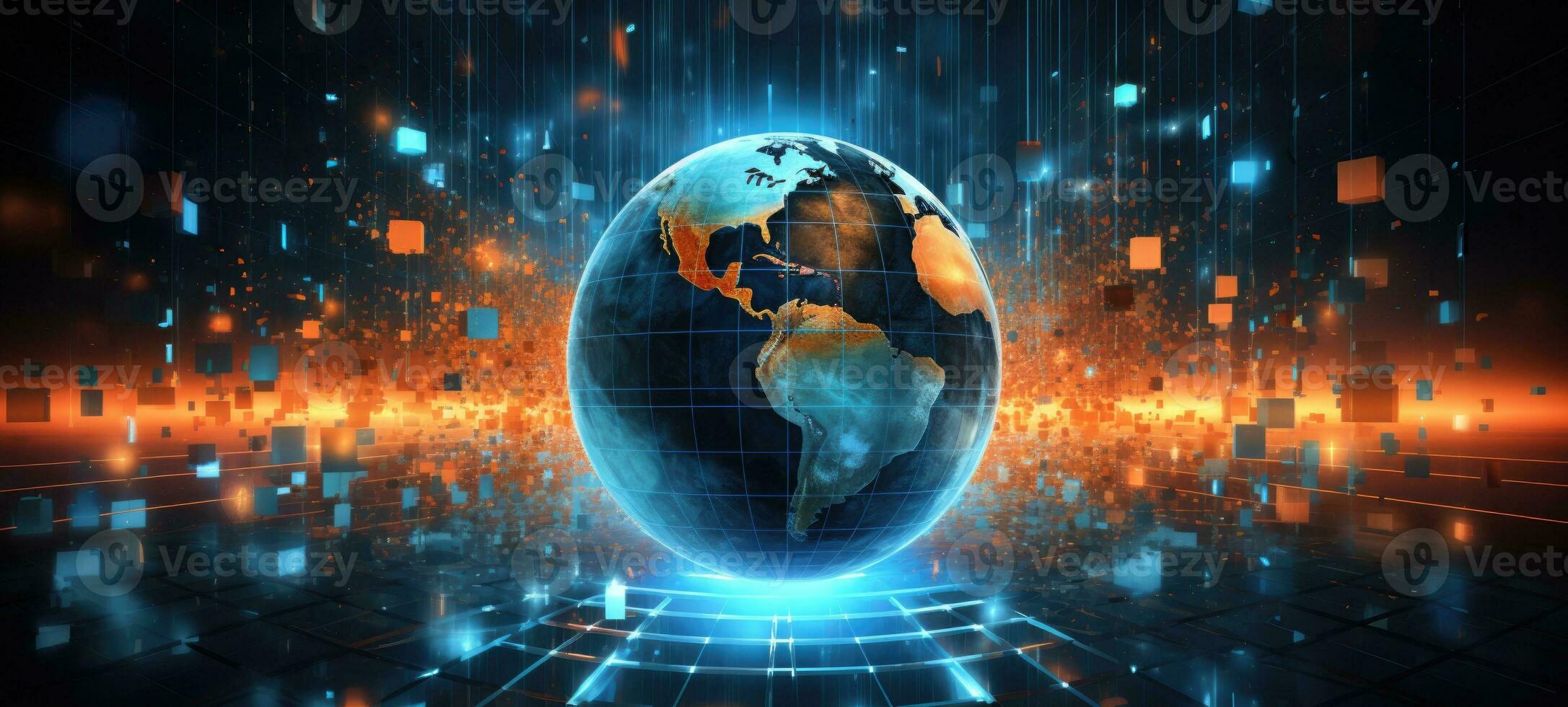 globe world earth map planet city, ai photo