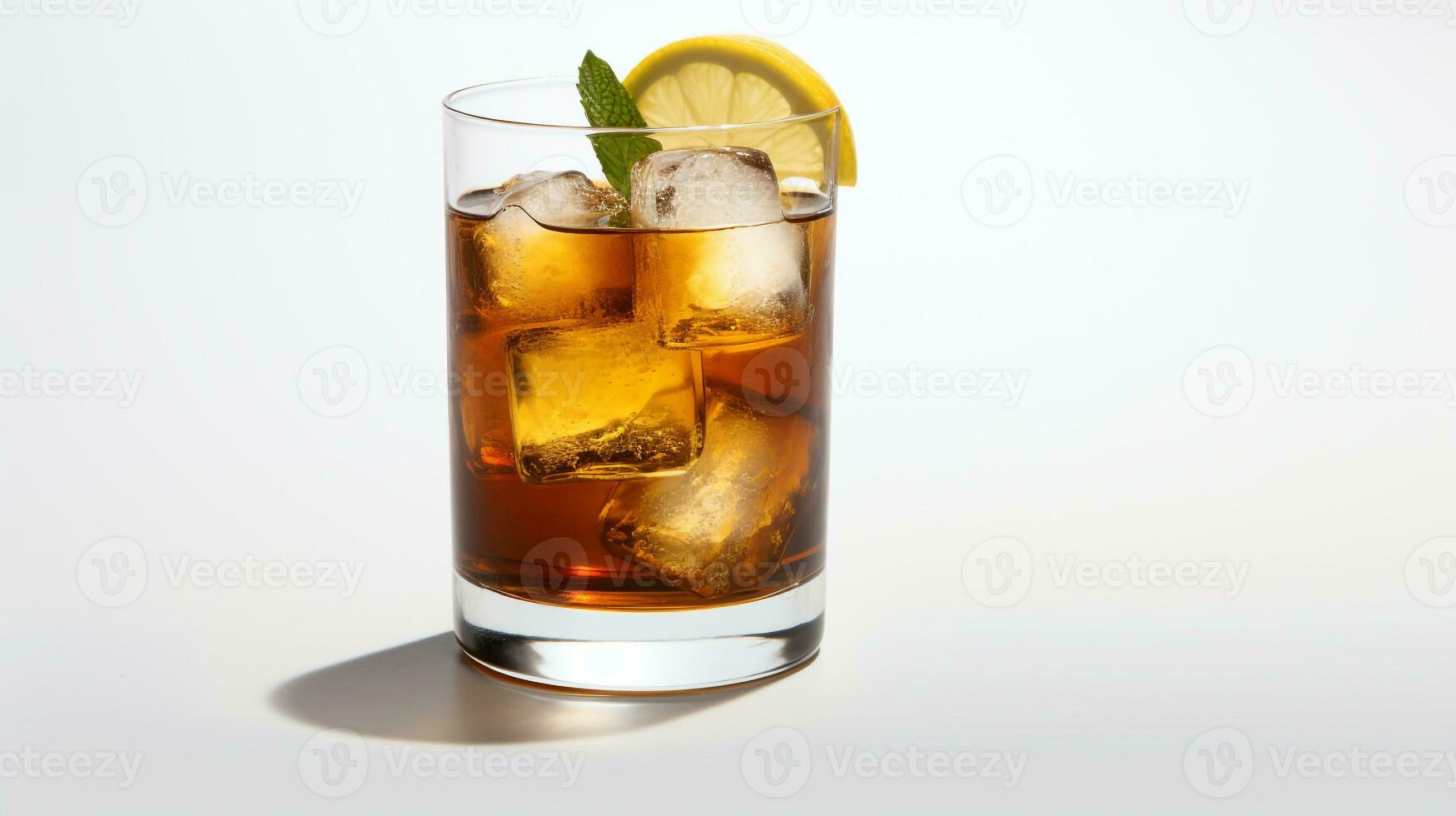 Photo of a Arnold Palmer drink isolated on white background. Generative AI