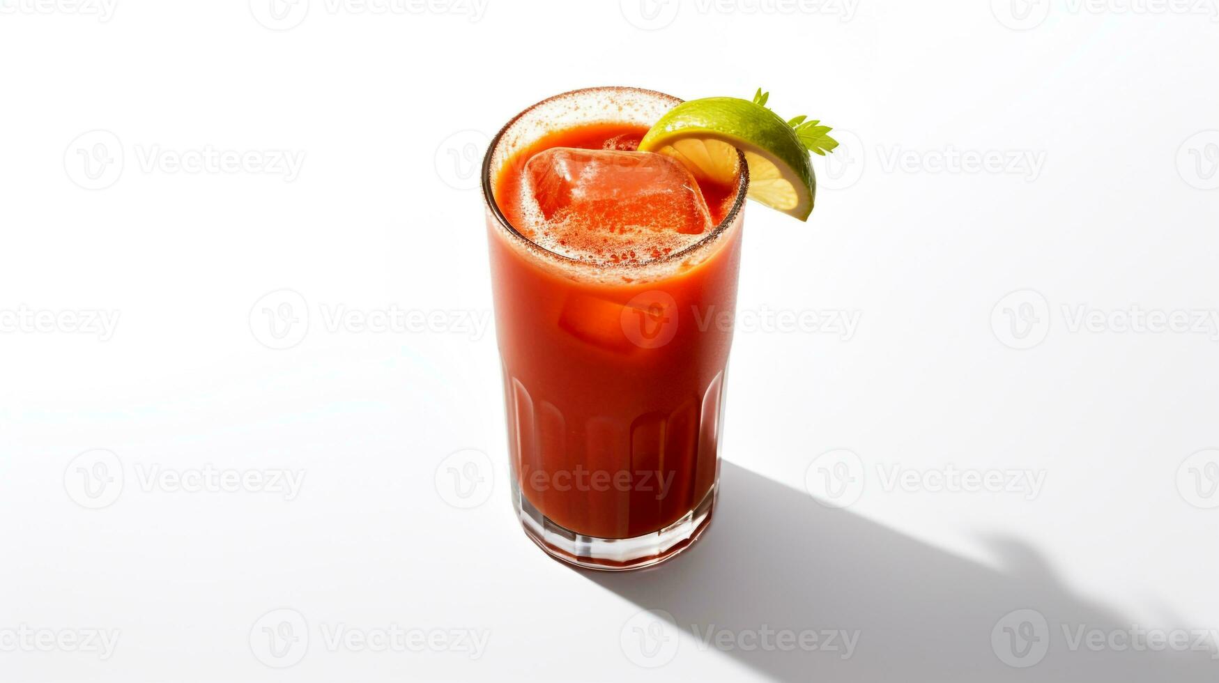 Photo of a Bloody Mary drink isolated on white background. Generative AI