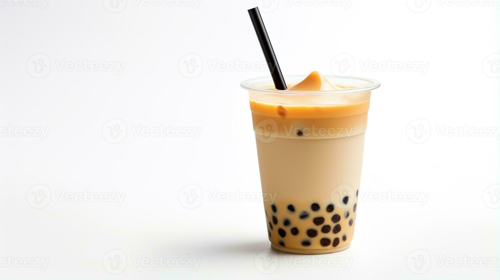 Photo of a Bubble Tea drink isolated on white background. Generative AI