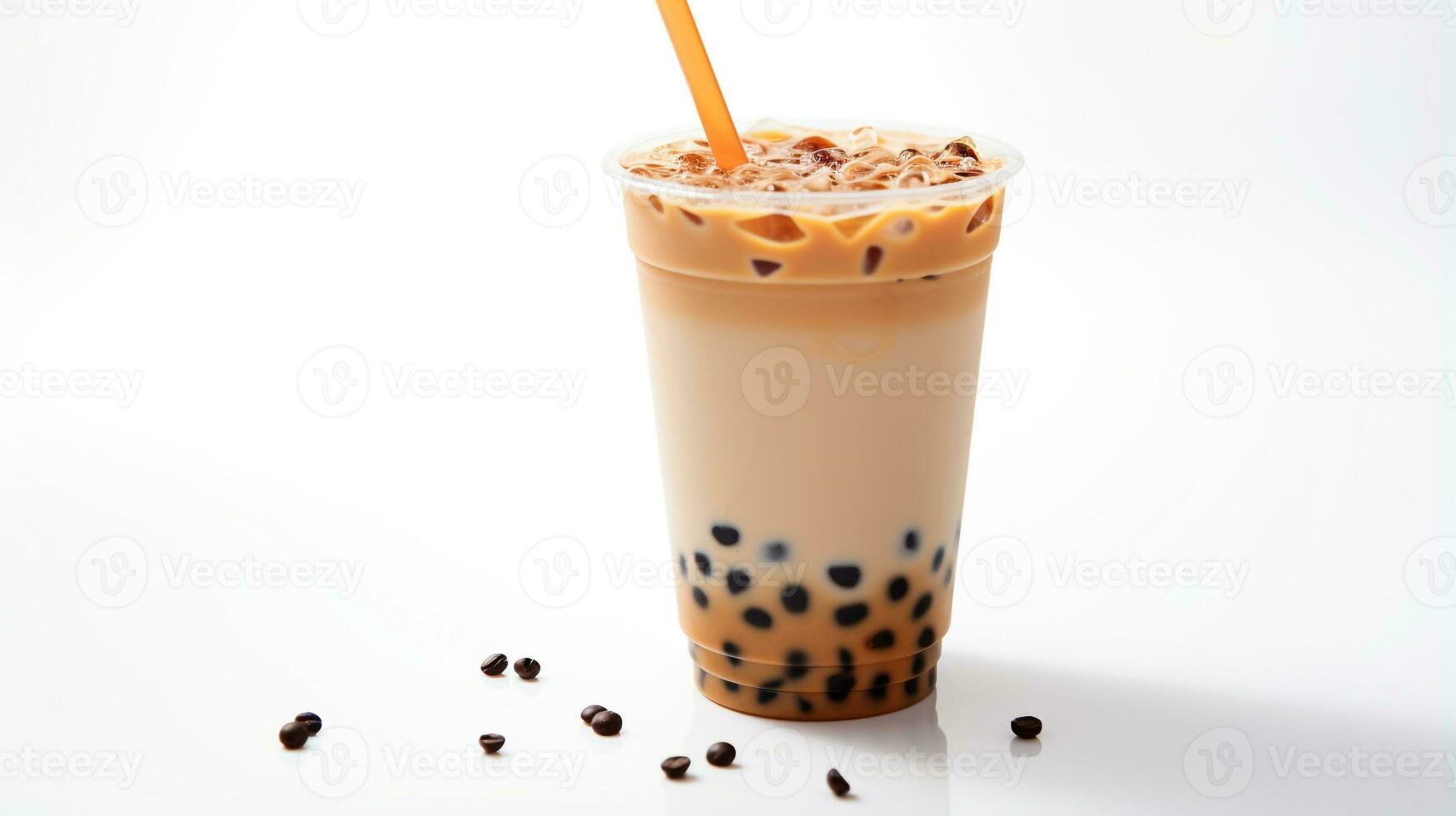 Photo of a Bubble Tea drink isolated on white background. Generative AI