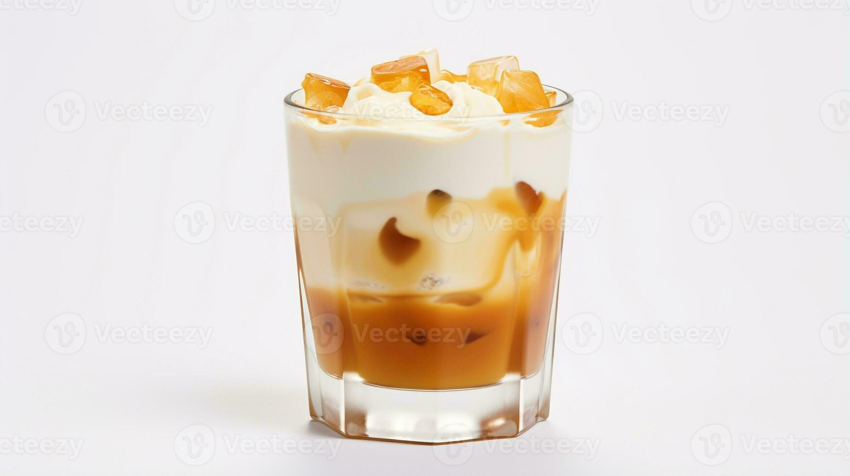 Photo of a Butterscotch Steamer drink isolated on white background. Generative AI