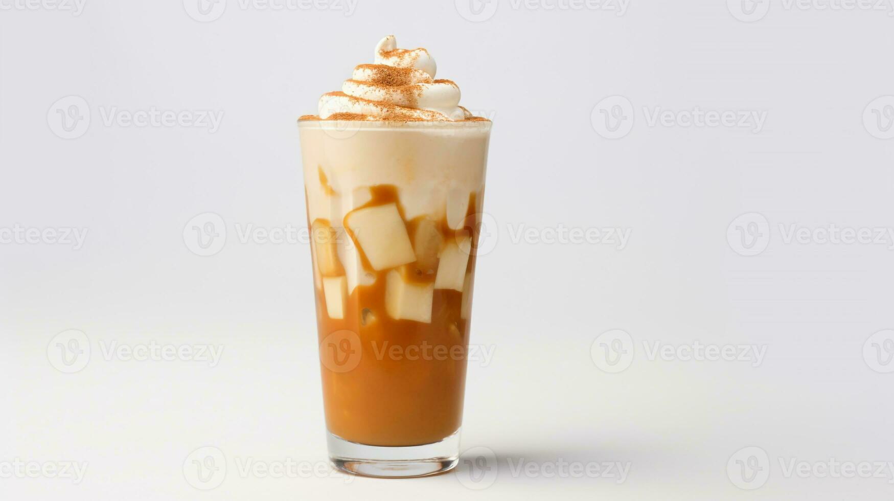 Photo of a Caramel Apple Spice drink isolated on white background. Generative AI