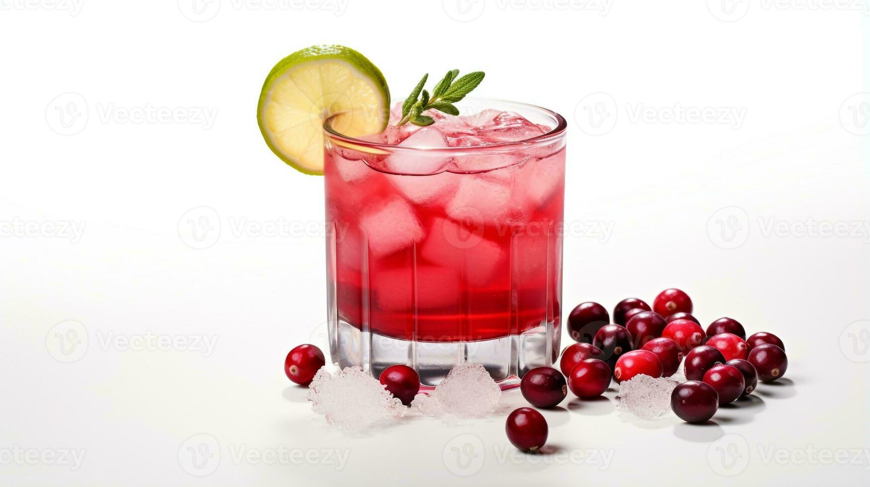 Photo of a Cranberry Punch drink isolated on white background. Generative AI