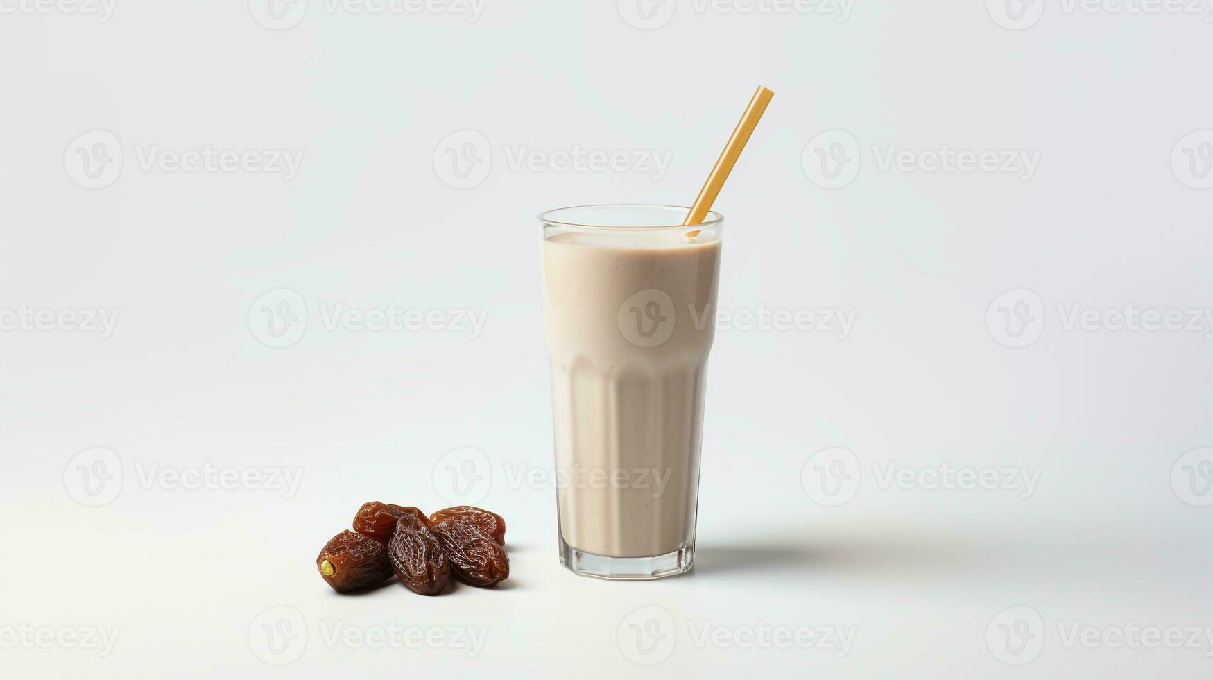 Photo of a Date Milkshake drink isolated on white background. Generative AI